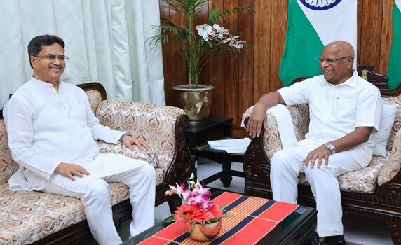 Tripura CM Dr Manik Saha pays courtesy visit to Governor Indra Sena Reddy Nallu.